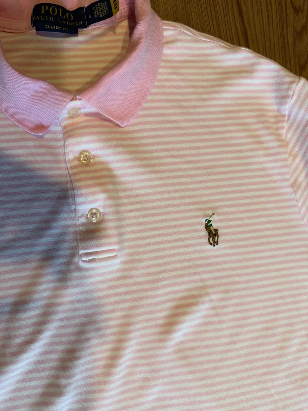 Polo by Ralph Lauren Pink Striped Polo Men’s Shirt